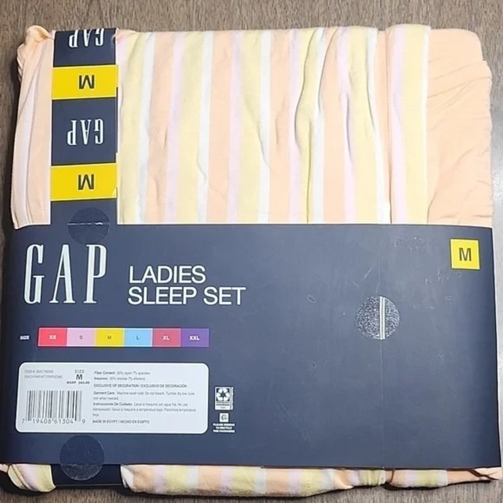 Gap Ladies Sleep Set (Crew Neck & Full Length Pant), Peach Parfait, Size Medium - Picture 3 of 5